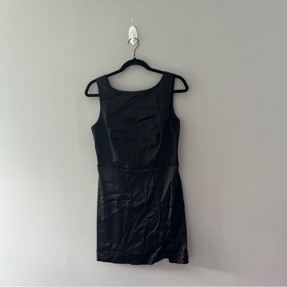 House of Harlow 1960 Black Satin Mini Dress Sleeveless Size 8